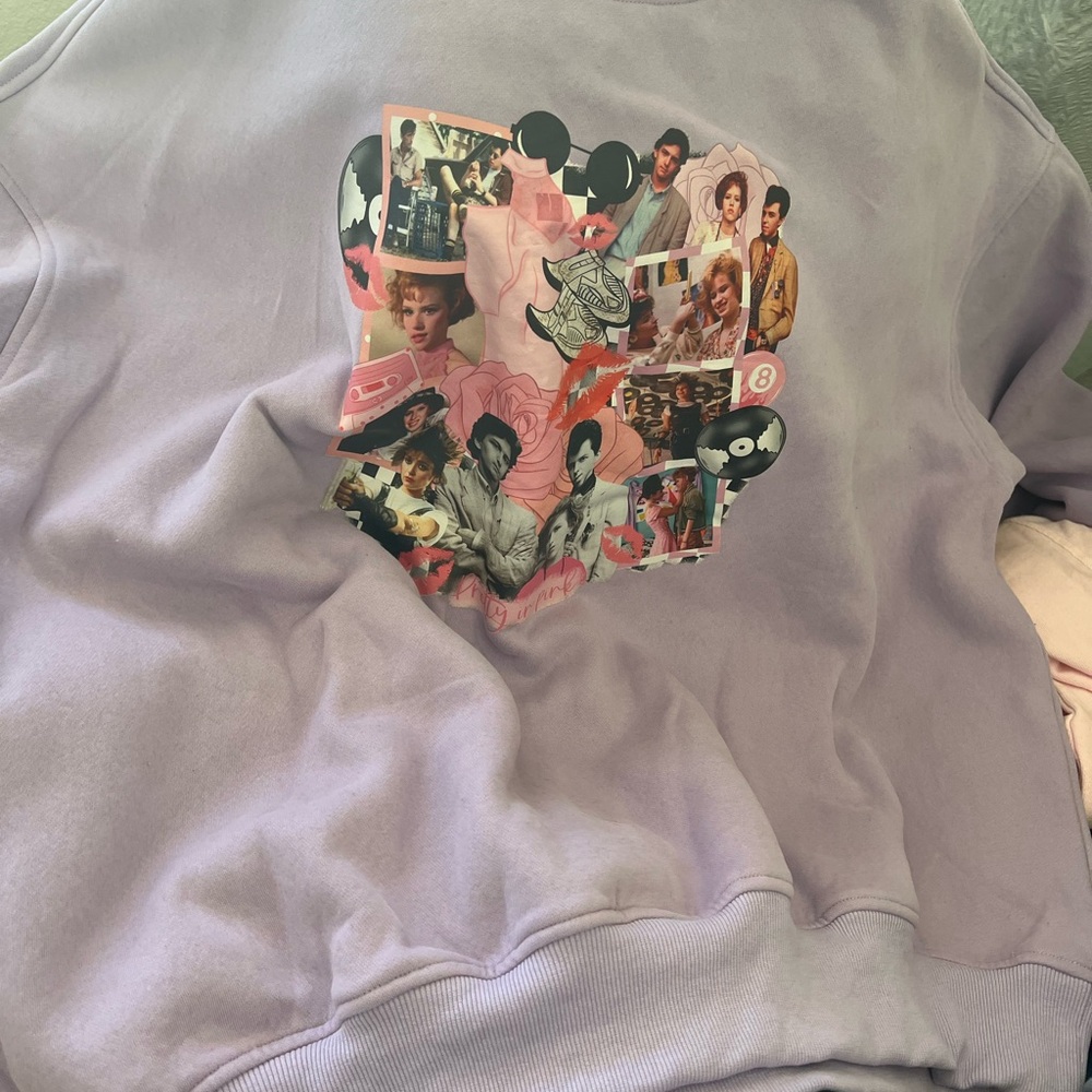 Purple Graphic Sweatshirt